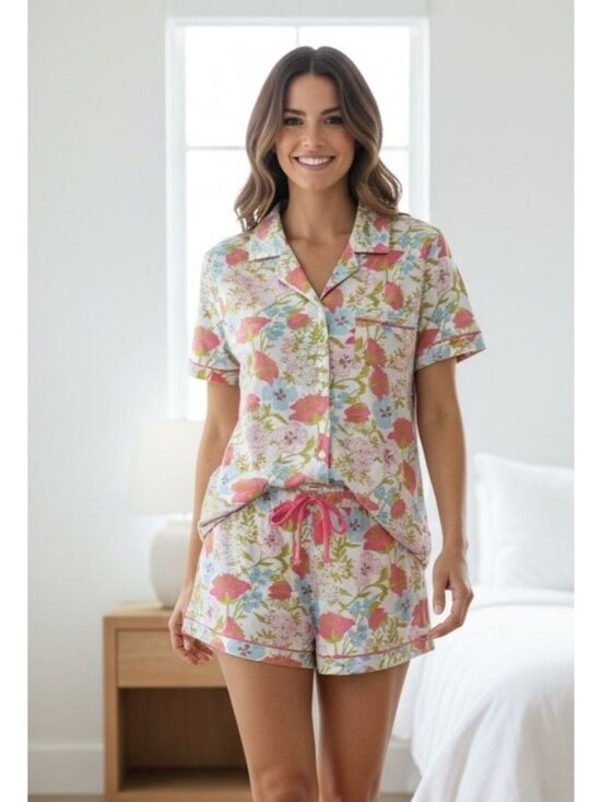 Vera Bradley Other - NWT Vera Bradley Womens Floral Pajama Set XL Button-Up Shirt Shorts Pockets